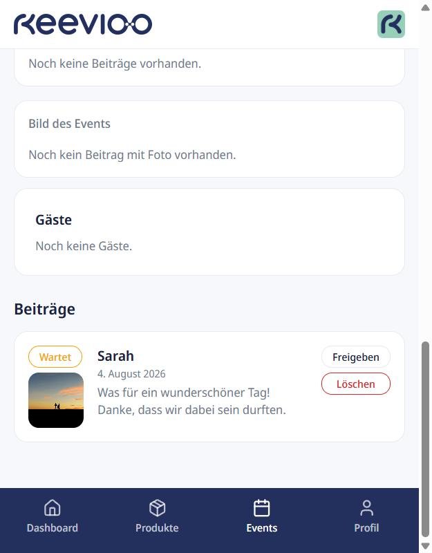 Beitrag mit Status „Wartet“ und Freigeben-/Löschen-Buttons
