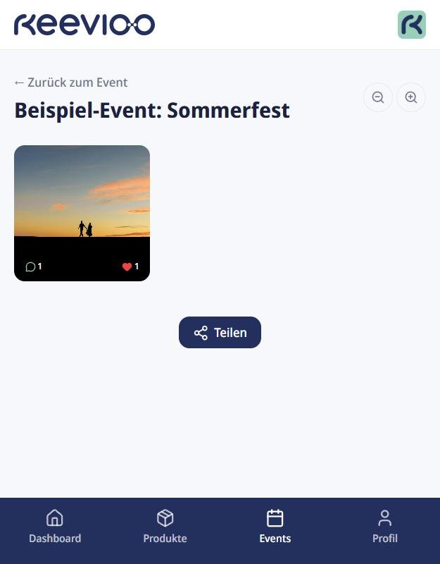 Galerie-Übersicht eines Events mit „Teilen“-Button