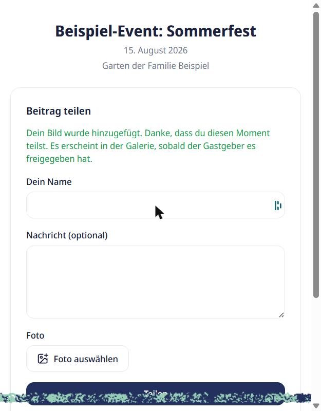 Dankes-Animation mit Konfetti nach dem Absenden eines Beitrags
